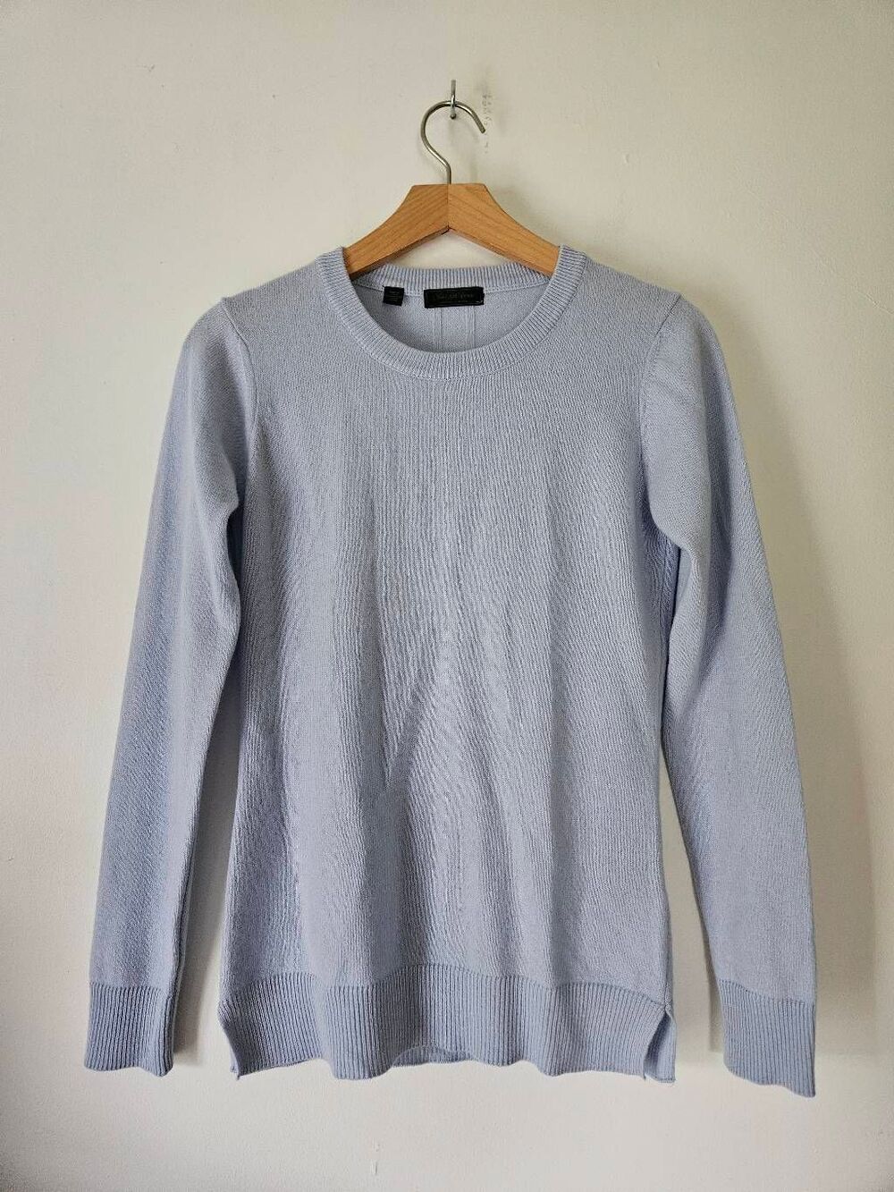 Saks Fifth Avenue 100% Cashmere Sweater Light Blue Crewneck Women's XS/TP Made i